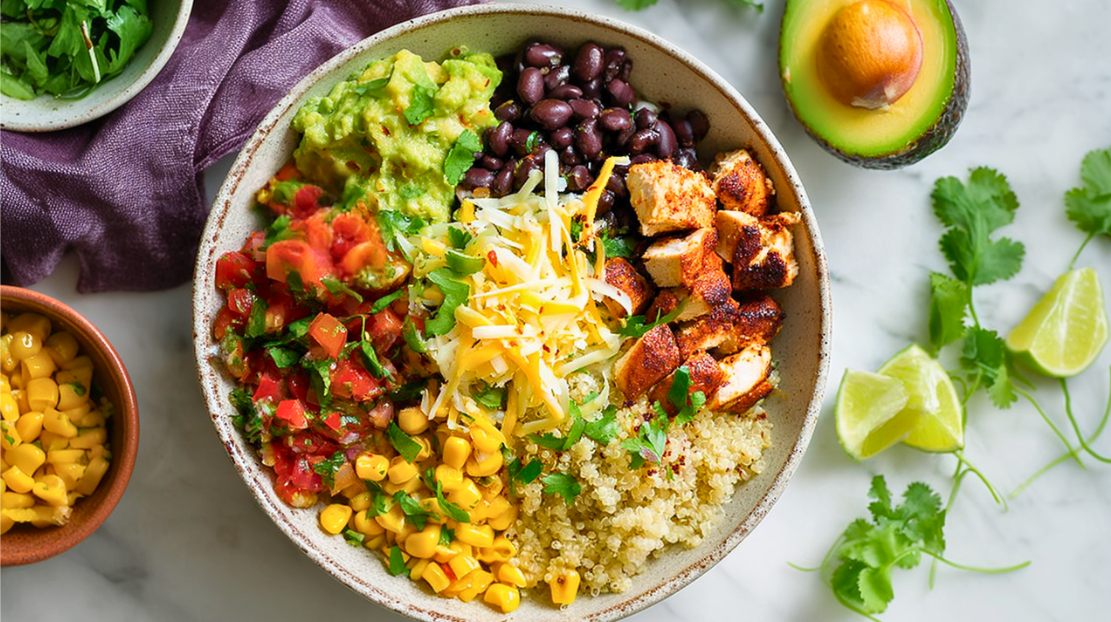 Chicken Quinoa Burrito Bowls