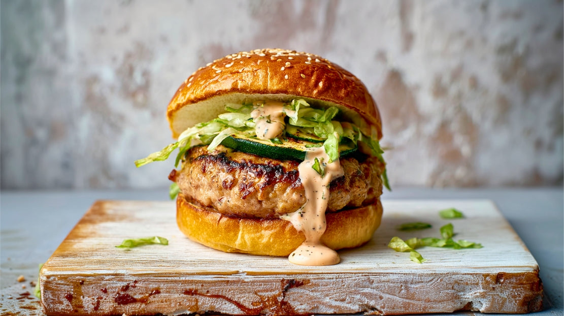 Grilled Turkey Burgers with Zucchini