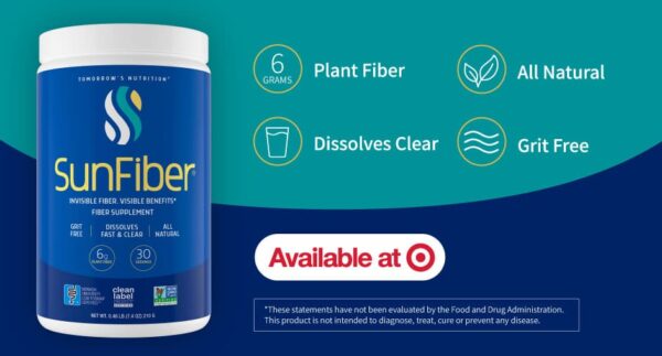 Tomorrow’s Nutrition Sunfiber is available at Target and Target.com