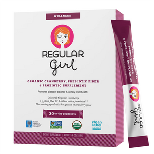 Regular Girl Wellness Product Box with on-the-go packet