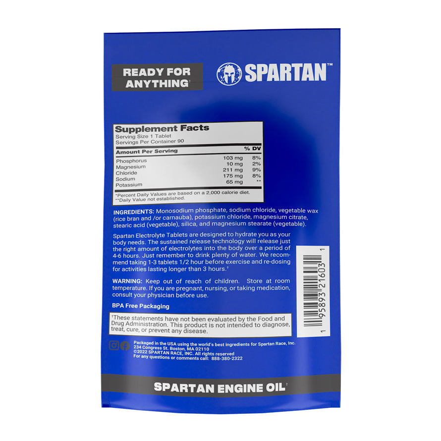 Spartan Hydrate Back of Product Pouch