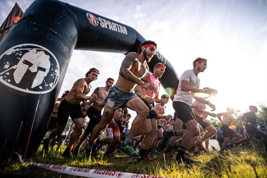 Spartan Race Starting Line with competitors running