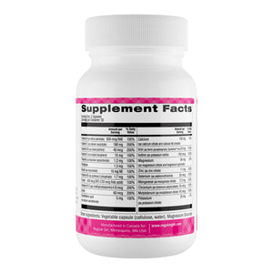 Regular Girl Multi Vitamin Bottle Back View Showing Supplement Facts