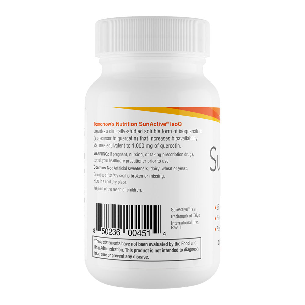 Tomorrow's Nutrition SunActive IsoQ side of supplement bottle
