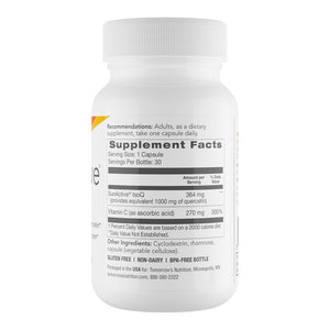 Tomorrow's Nutrition SunActive IsoQ back of supplement bottle